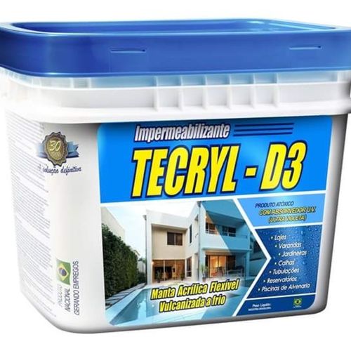 Impermeabilizante D3 18 kg pronto para uso azul - Tecryl