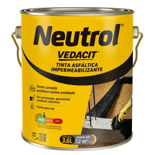 Impermeabilizante neutrol 3.6 l sem cheiro - Vedacit