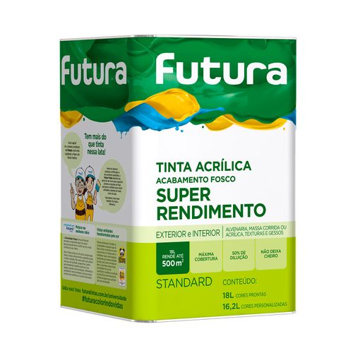 Tinta latex acrílica super rendimento 18 l fosca standard gelo - Futura