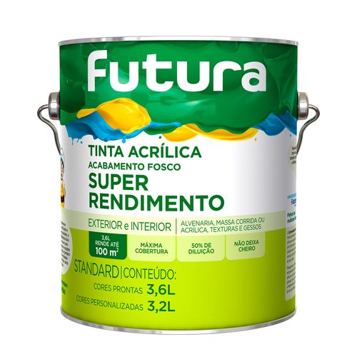 Tinta latex acrílica super rendimento 3,6 l fosca standard prata - Futura