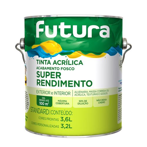 Tinta latex acrílica super rendimento 3,6 l fosca standard gelo - Futura