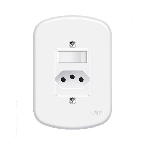 Interruptor simples 10A padrão 2P+T blanc branco - Fame