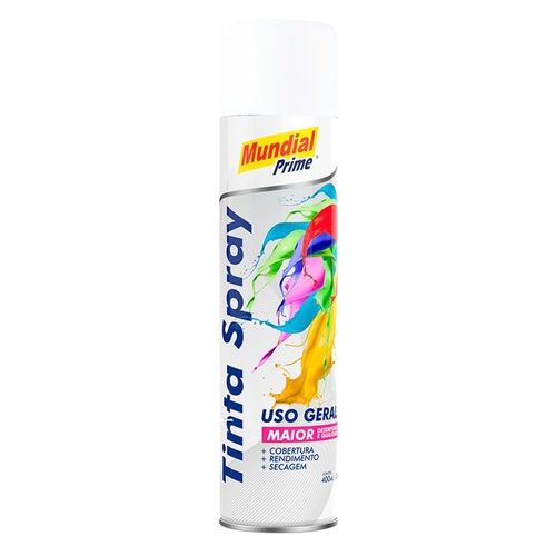 Tinta spray 400 ml uso geral branco - Mundial Prime