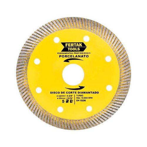 Disco para porcelanato 110X20X1,2 mm diamantado amarelo - Fertak