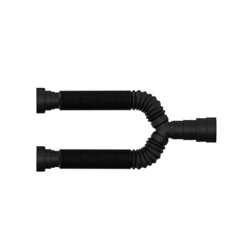 Sifão tubo duplo 71 cm extensível universal preto - Blukit