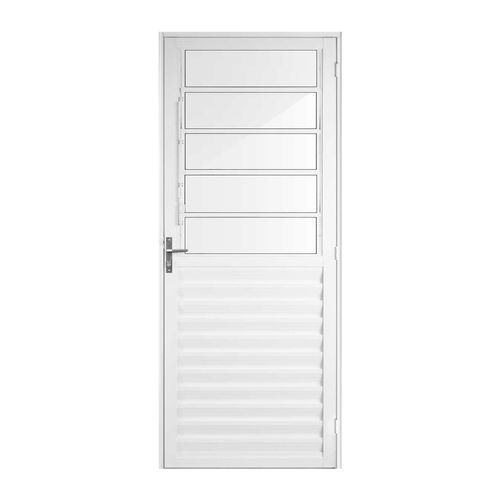 Porta basculante 0,8X2,10 m aluminio direita vidro liso SPP branco - Aluvid