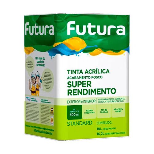 Tinta acrílica 18 l super rendimento amarelo canário - Futura