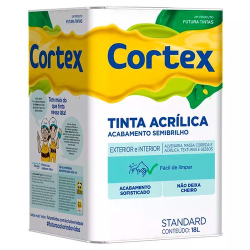 Tinta acrílica cortex 18 l semibrilho branco - Futura